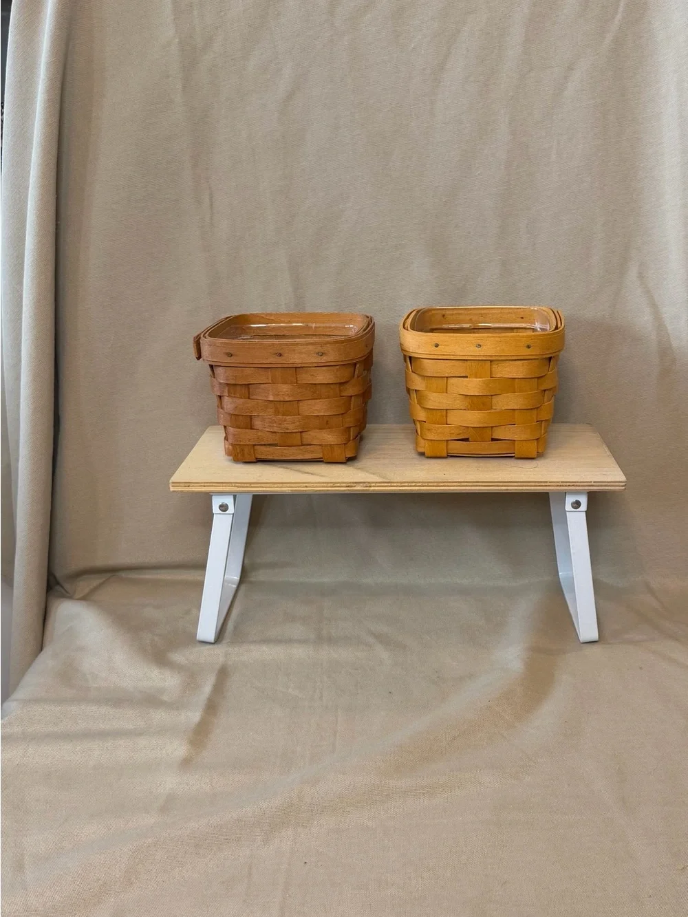 Longaberger Honey-Tone Woven Storage Baskets (Pair)